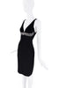 Roberto Cavalli Black Crystal Embellishment Bodycon Midi Dress