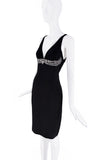 Roberto Cavalli Black Crystal Embellishment Bodycon Midi Dress