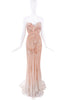Roberto Cavalli Pink Sequin Strapless Dress Gown