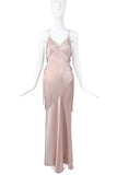 Roberto Cavalli Pink Nude Blush Silk Side Corset Ties Slip Dress Gown