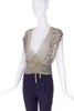 Roberto Cavalli Satin Pastel Print Corset and Tulle Beaded Top SS2003 #