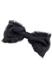 Chanel "Heathers" Satin & Chiffon Hair Bow with Gold CC Logo