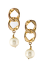 Chanel Gold Chain Pearl Drop 90's Earrings