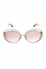 Chloe Gold Pink Gradient Cut Out Cat Eye Sunglasses
