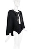 Chloé Black Cashmere Cape Jacket with Crystal Embellishment