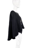 Chloé Black Cashmere Cape Jacket with Crystal Embellishment