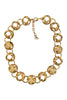 Christian Dior Gold Basket Weave Round Necklace Choker