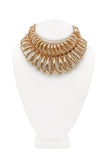 Christian Dior by Galliano Gold Bone Infinity Loop Link Choker Necklace with "CD" Logo Clasp