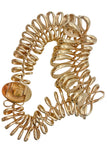 Christian Dior by Galliano Gold Bone Infinity Loop Link Choker Necklace with "CD" Logo Clasp