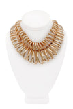 Christian Dior by Galliano Gold Bone Infinity Loop Link Choker Necklace with "CD" Logo Clasp