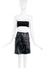 Christian Dior x John Galliano Black Leather Holster Mini Skirt with Lacing Details FW2002