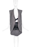 Comme des Garcons Grey Prince of Wales Tartan Print Shoulder Pad Strap Vest