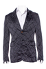 Comme Des Garcons Homme Black Satin Quilted Ruffle Tuxedo Jacket