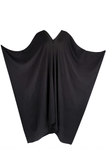 Vintage Black Crepe de Chine V Neck Draped Kaftan Dress #