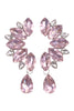 Vintage Silver Crystal Pink Crescent Moon Floral Earring Cuffs