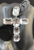Vintage Oversized Crystal Cross Earrings