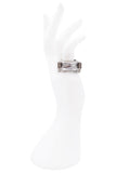 Vintage Silver Baguette Crystal Ring