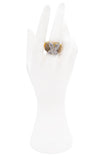 Vintage Gold Textured "X" Crystal Ring Paloma Picasso Style