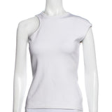 Cushnie White Asymmetric Arm Hole Cut Out Tank Top