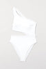 White Lycra Cut Out Bathing Body Suit