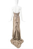 DSquared Grey Gold Metallic Crystal Corset Two Piece Gown