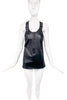 Diesel Black Gold Black Leather Asymmetric Strap Metal Hardware Top Short Dress