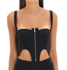 Dion Lee Black Double Arch Zipper Corset Bustier Top