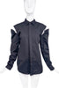 Dion Lee Black Tuxedo Tailored Detachable Hook & Eye Sleeve Shirt