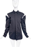 Dion Lee Black Tuxedo Tailored Detachable Hook & Eye Sleeve Shirt
