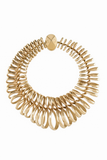 Christian Dior by Galliano Gold Bone Infinity Loop Link Choker Necklace with "CD" Logo Clasp