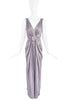 Christian Dior by John Galliano Silver Grey Satin Draped Goddess Gown