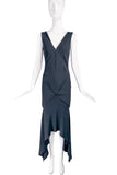 Christian Dior by John Galliano Black Bias Cut Slip Dress Gown 2001