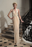 Christian Dior by John Galliano Silver Grey Satin Draped Goddess Gown