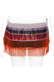 Dolce Gabbana Beaded Crystal Fringe Mini Skirt Spring 2000