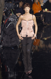 Dolce & Gabbana Pink Fringe Lace Up Corset Runway 2003