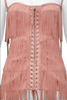Dolce & Gabbana Pink Fringe Lace Up Corset Runway 2003