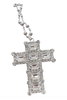 Dolce & Gabbana Silver Crystal Encrusted Cross Rosary Necklace