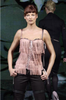 Dolce & Gabbana Pink Fringe Lace Up Corset Runway 2003