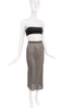 Dolce Gabbana Grey Sheer Chiffon Skirt 90's #