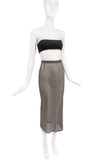 Dolce Gabbana Grey Sheer Chiffon Skirt 90's #