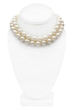 Vintage Two Strand Short Thick Pearl Necklace