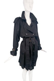 Dries Van Noten Black Deconstructed Cotton Nylon Trench Coat #