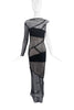 Dsquared Black Fishnet Multi Panel One Sleeve Punk Gown