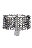 Dundas Silver Gunmetal Ball Chain Dog Tag Choker Necklace