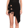 Anthony Vaccarello Black Asymmetrical Mini Skirt with Silver Star Hardware FW2015