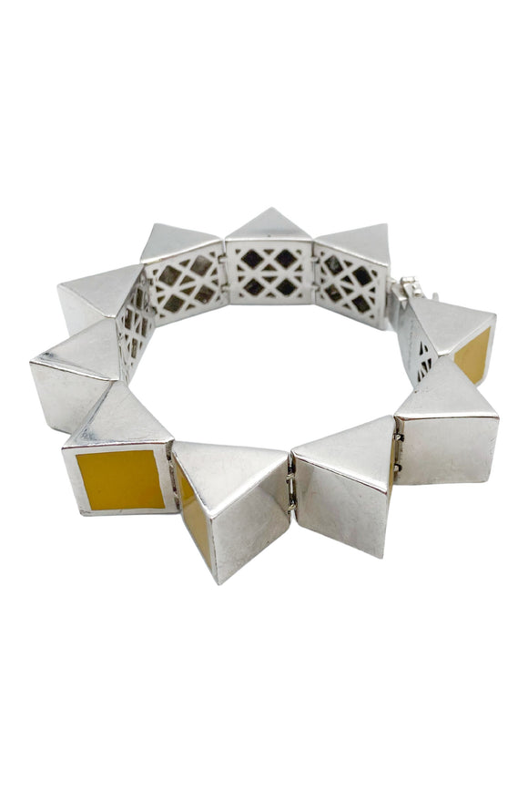 Eddie Borgo Silver Metal Triangle Metal Yellow Bracelet