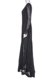 Emilio Pucci Black Lace Sequin Embellished Gown Dress