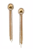 Erickson Beamon Gold Rhinestone and Chain Ultra Long Dangling Earrings