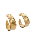 Escada Gold Hoop Tear Drop Wide Earrings