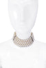 Escada Pearl 5 Row Crystal Detail Choker Necklace